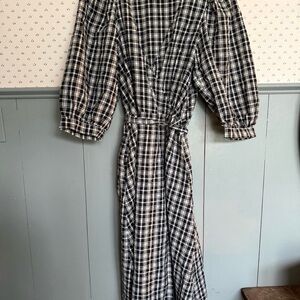Plaid Puff Sleeve Dress